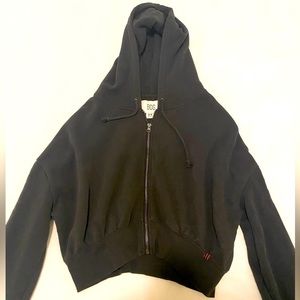 H&M cropped black zip up